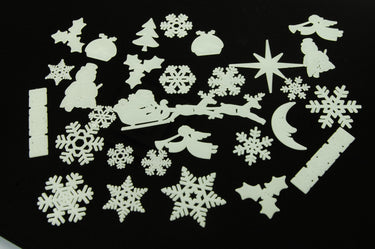 30 Piece Glow in the Dark Christmas Shapes Wall Ceiling Decor